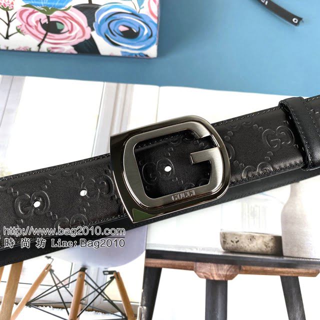 Gucci男士皮帶 古奇純銅五金帶扣小牛皮腰帶  jjp1182